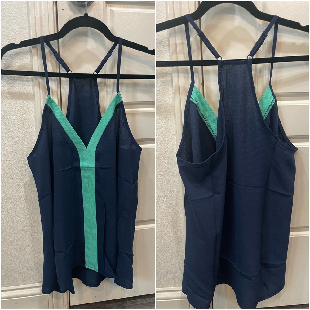 024 V neck color block racerback cami tank top - Picture 5 of 6